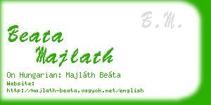 beata majlath business card